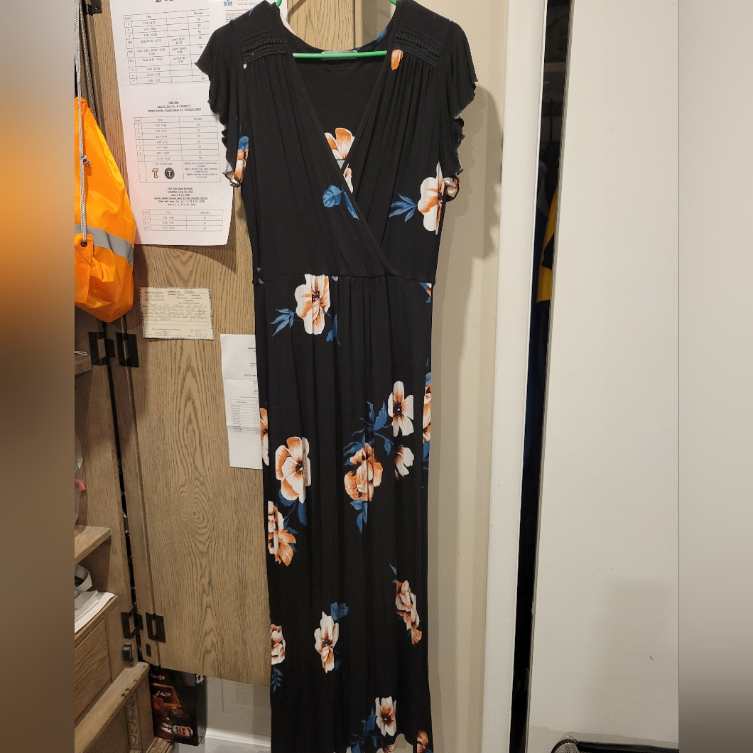 Loveappella Black And Pink V-Neck Sundress